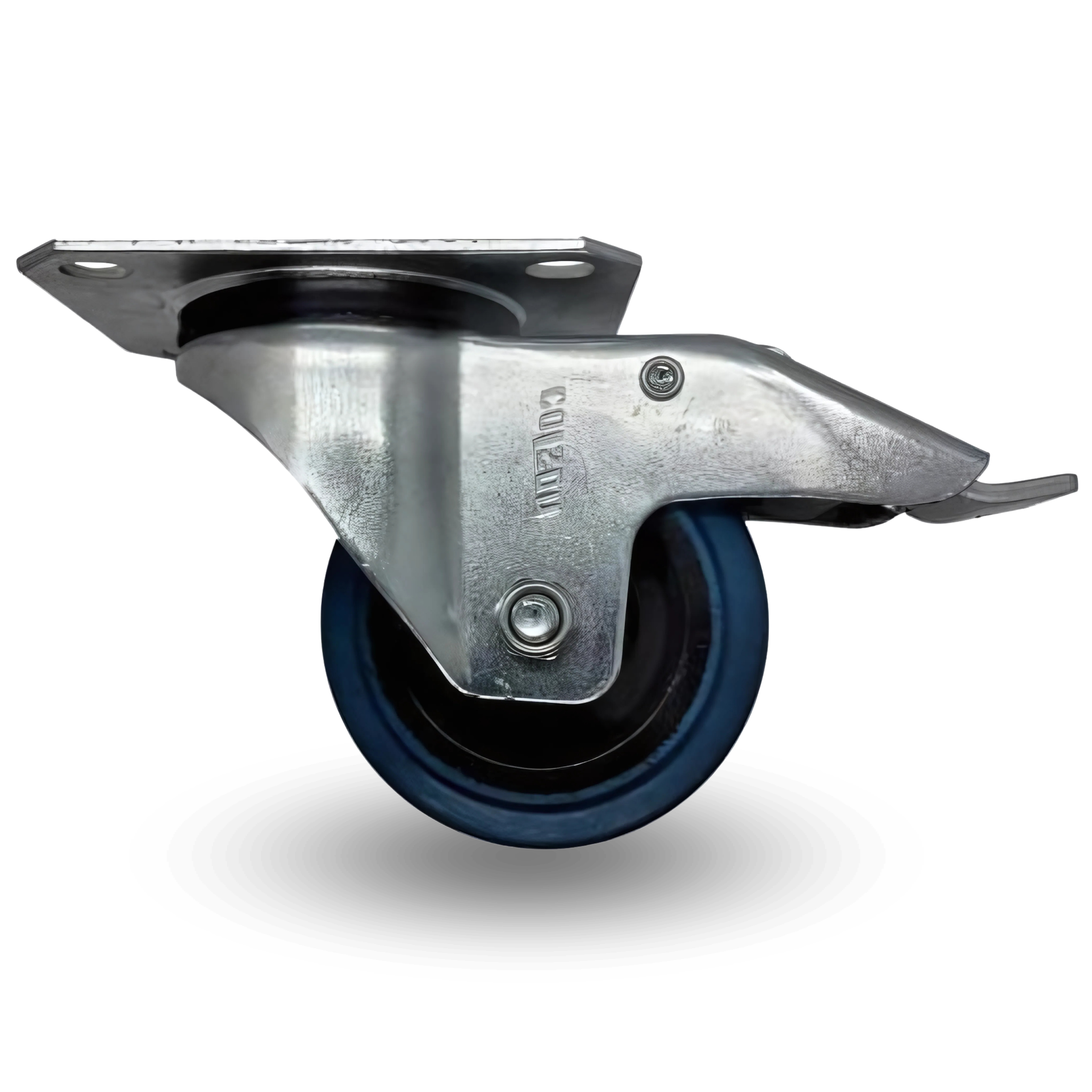 Schwenkrad, Radsatz, Bremse, 80 Mm, 100 Kg, Bppb 0801, Blau, Gummi