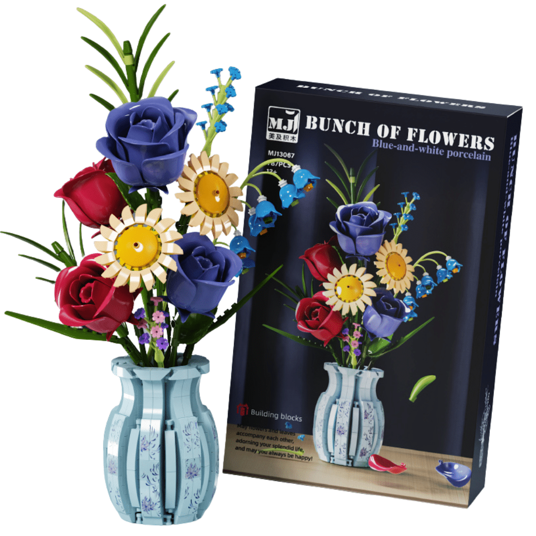 Blumenstrauß In Einer Vase - Blumenbausteine Mji 13067 Moc 787 Stück.