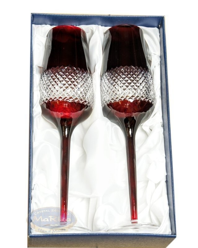 Marika Kristall-champagnergläser Aus Rubinkristall, 2 Stück