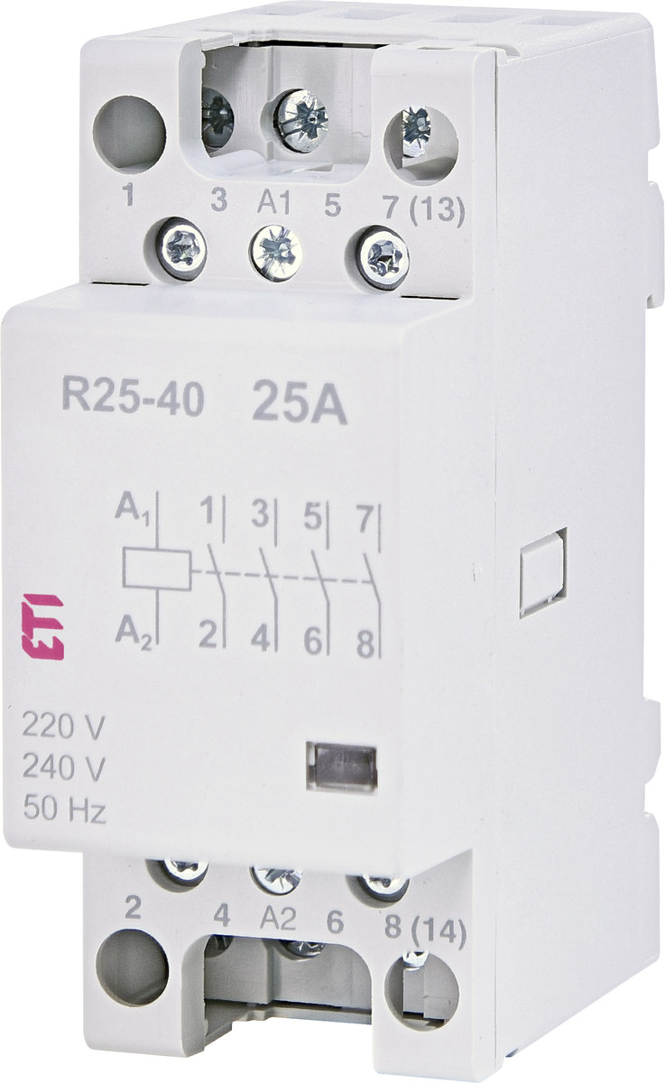 Modulares Schütz 25 A, 4 Schließer (2 Module À 4 Pole) R 25-40 230 V