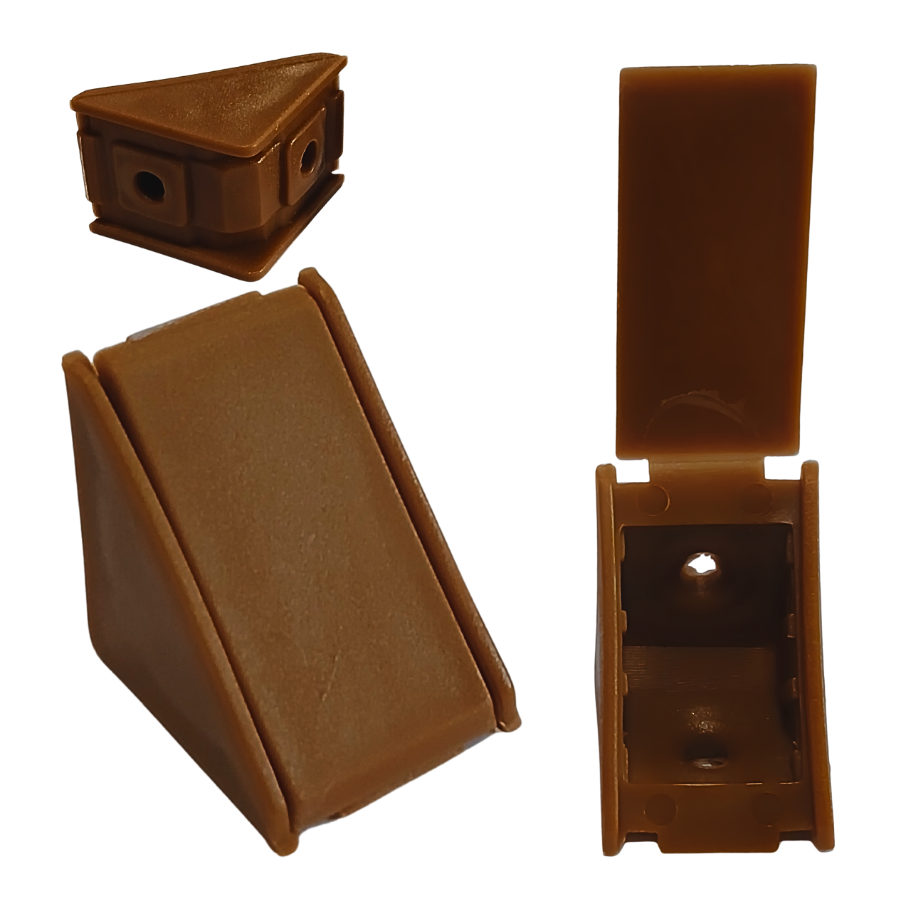 Möbelwinkel 27x27x20 Komandorek-winkel Mit Klappe, Braune Eiche (08), 100 Stück