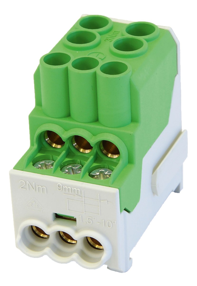 Verteilerblock Sdb 100 Al/cu 80010 Simblock, Grün
