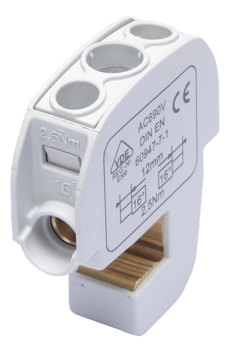 Isolierte Schienenklemme Sbb 16 86105 Simblock, Grau