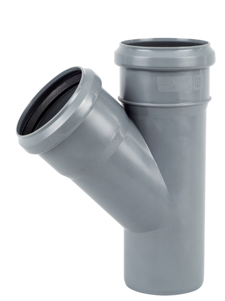 Pp-ht 75x75/45 Sanitär-t-stück, Für Interne Abwasserleitungen, Aschfarben,