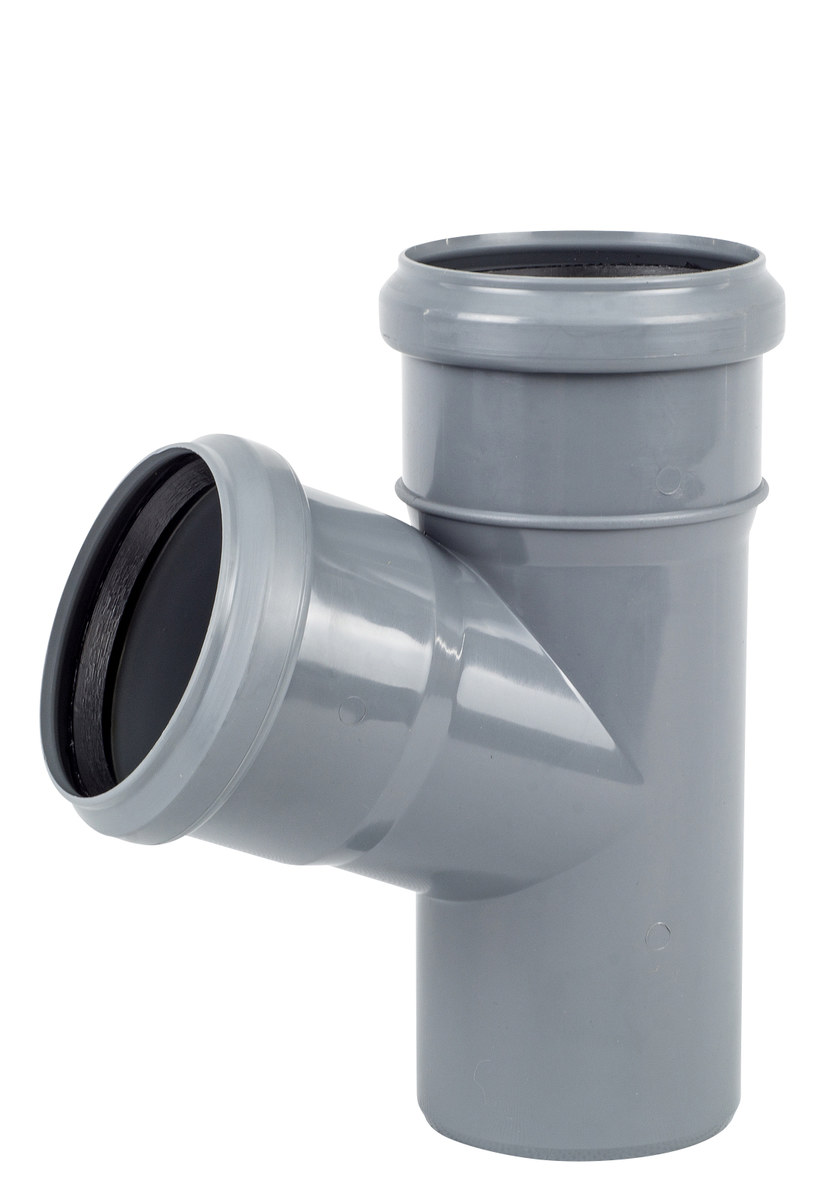 Pp-ht 110x110/67 Sanitär-t-stück, Für Interne Abwasserleitungen, Aschfarben