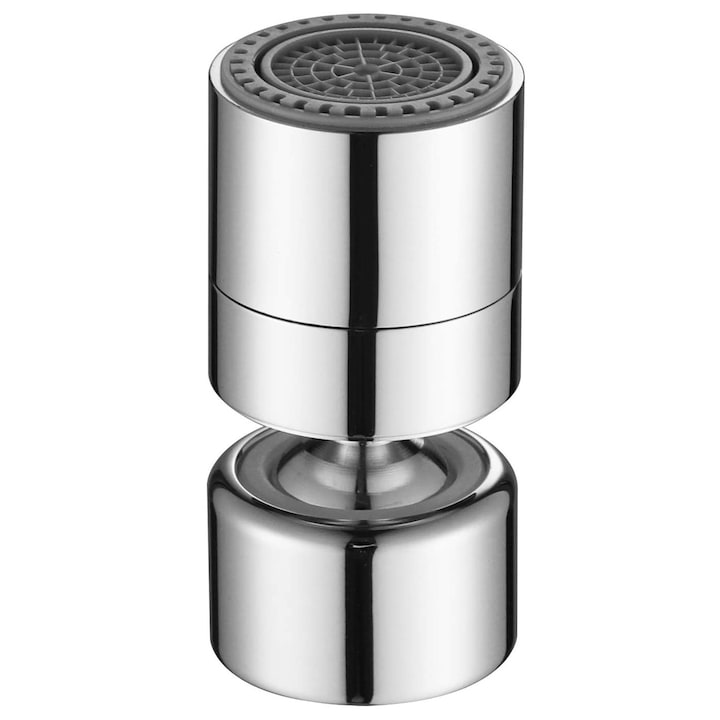 Schwenkbarer Wasserstrahlregler Sk-ws806(f), Sparfunktion, Filterung, Keramikkern, Zwei Dusch-/blasenmodi, Größe M22 Innengewinde, Durchflussrate 4,5 L/min, Chrom, Silber