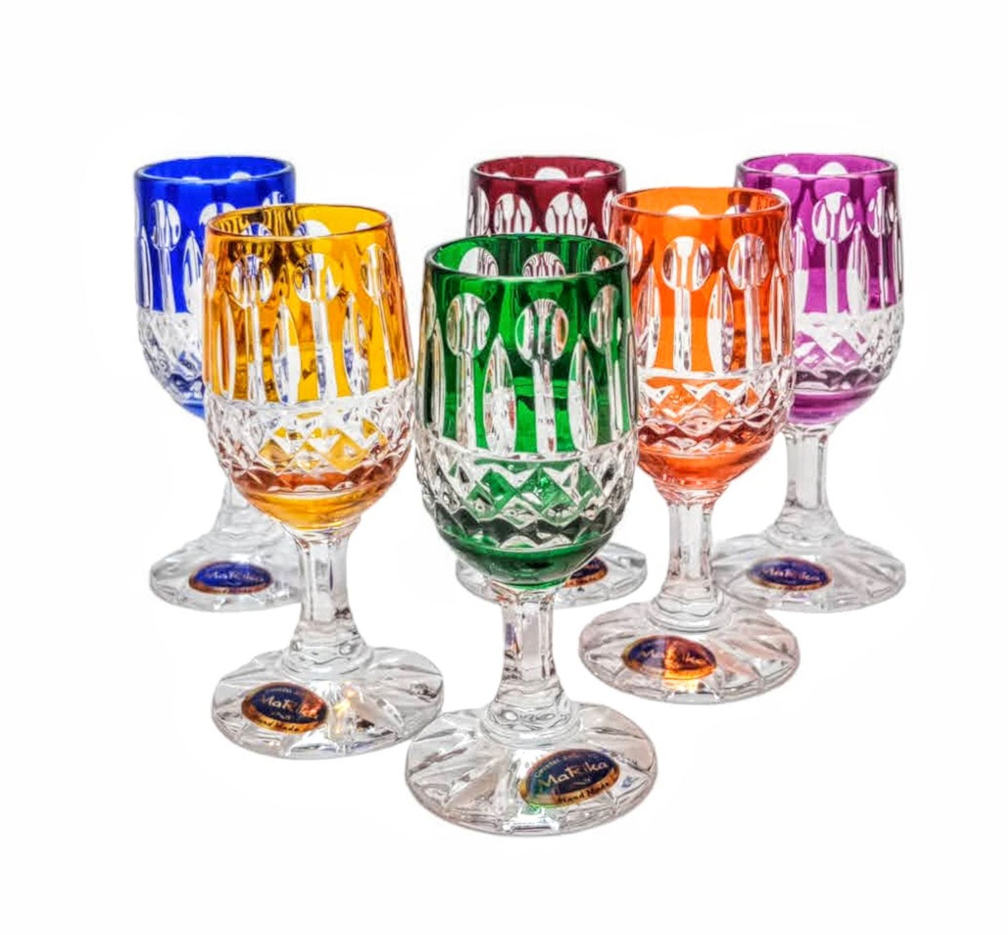 Bunte Kristall-wodkagläser, 25 Ml, Französisch
