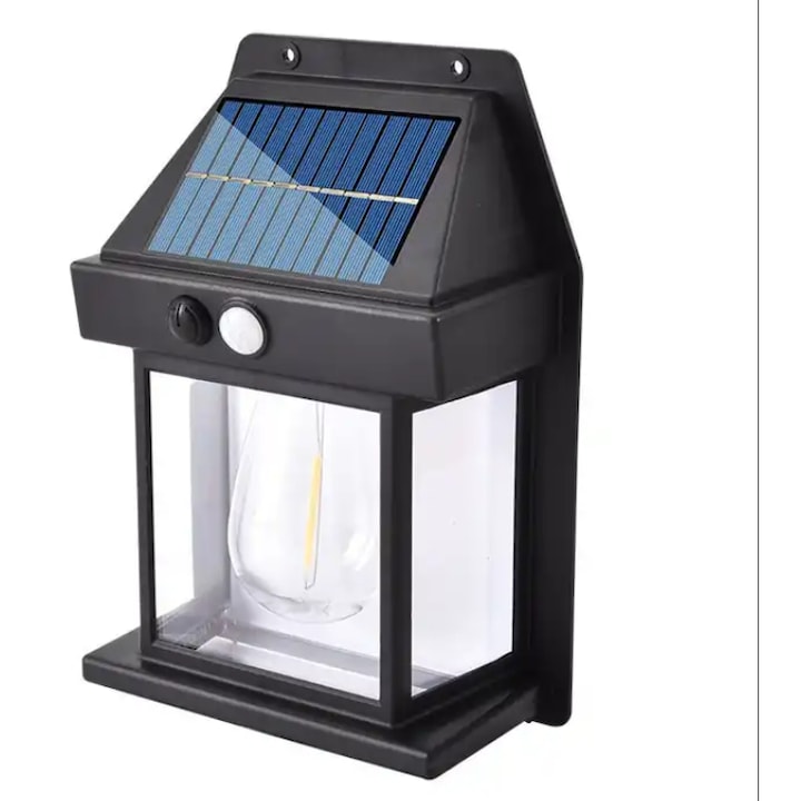 Solar-wandleuchte Mit Led-technologie, Für Den Außenbereich, Mit Bewegungs- Und Lichtsensor, Kabellos, 3 Betriebsmodi, Wasserdicht, Schwarz