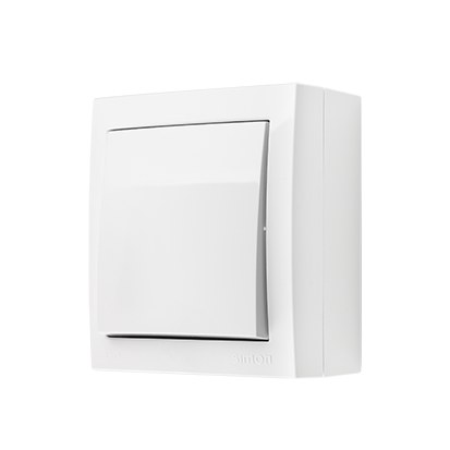 Aufputz-einpol-schalter, Ip44, 10 Ax, 250 V, Schraubklemmen, Weiß