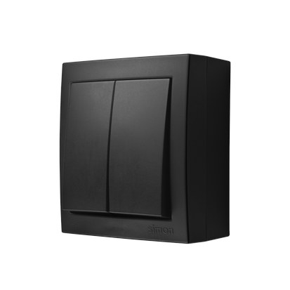Aufputz-leuchtenschalter, Ip44, 10 Ax, 250 V, Schraubklemmen, Schwarz