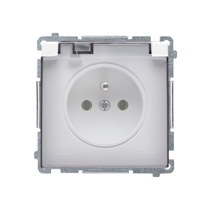 Steckdose Mit Erdung, Einteilig, Rauch-/transparente Klappe Ip44, Bmgz1b.