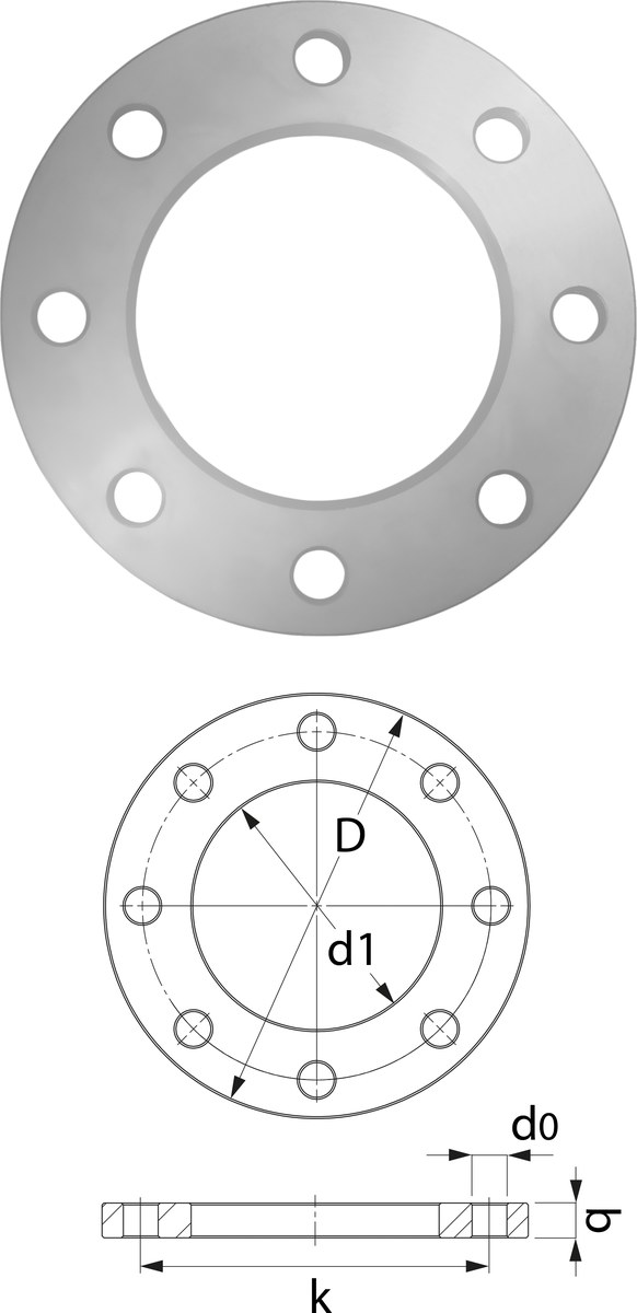 Stahlflansch Pn16 - 110 Dn100