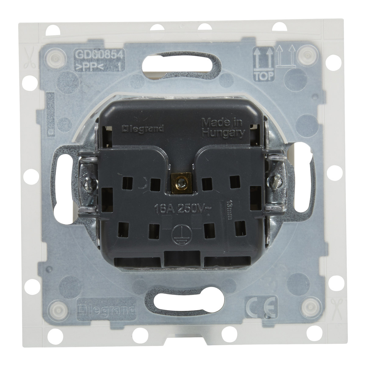 Steckdose 2p+z Ip44 - 16 A - 250 V - Automatische Klemmen - Mit Verschlussklappe, Bia