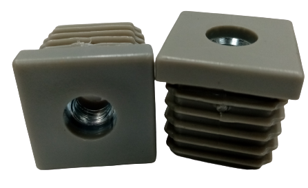 Einsatzkappe Mit Metallgewinde M6 25x25, 20 Stück, Grau