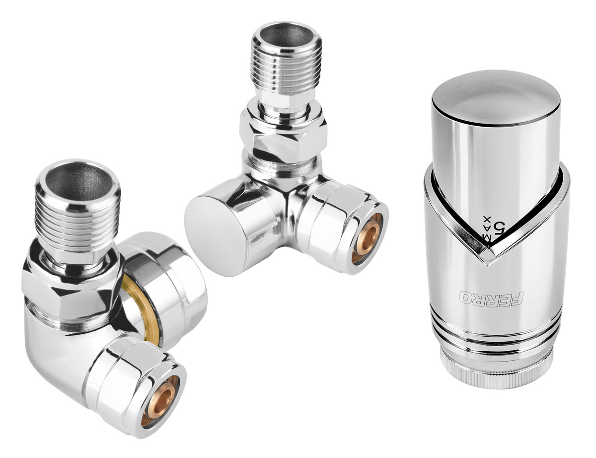 Dekoratives Thermostatset Typ Zto30cr, Axial, Verchromt, Ohne Einstellmöglichkeit