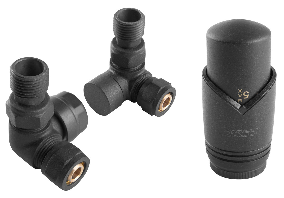 Dekoratives Thermostatset Typ Zto30at, Axial, Anthrazit, Ohne Einstellmöglichkeiten