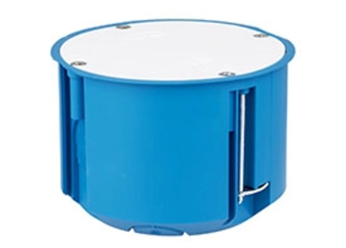 Unterputzdose Aus Gips, Tief, Mit Deckel, Blau P 80