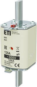 Nh1 Gg 125a/800v Sicherungseinsatz