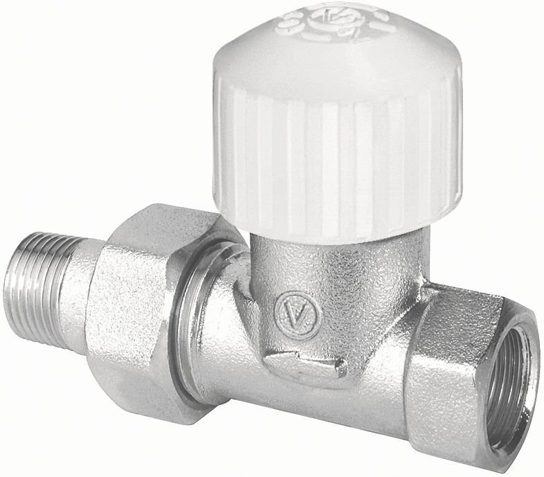 Gerades Thermostatventil Vektor Typ Zt22 Dn10, Vernickelt, Mit Voreinstellung