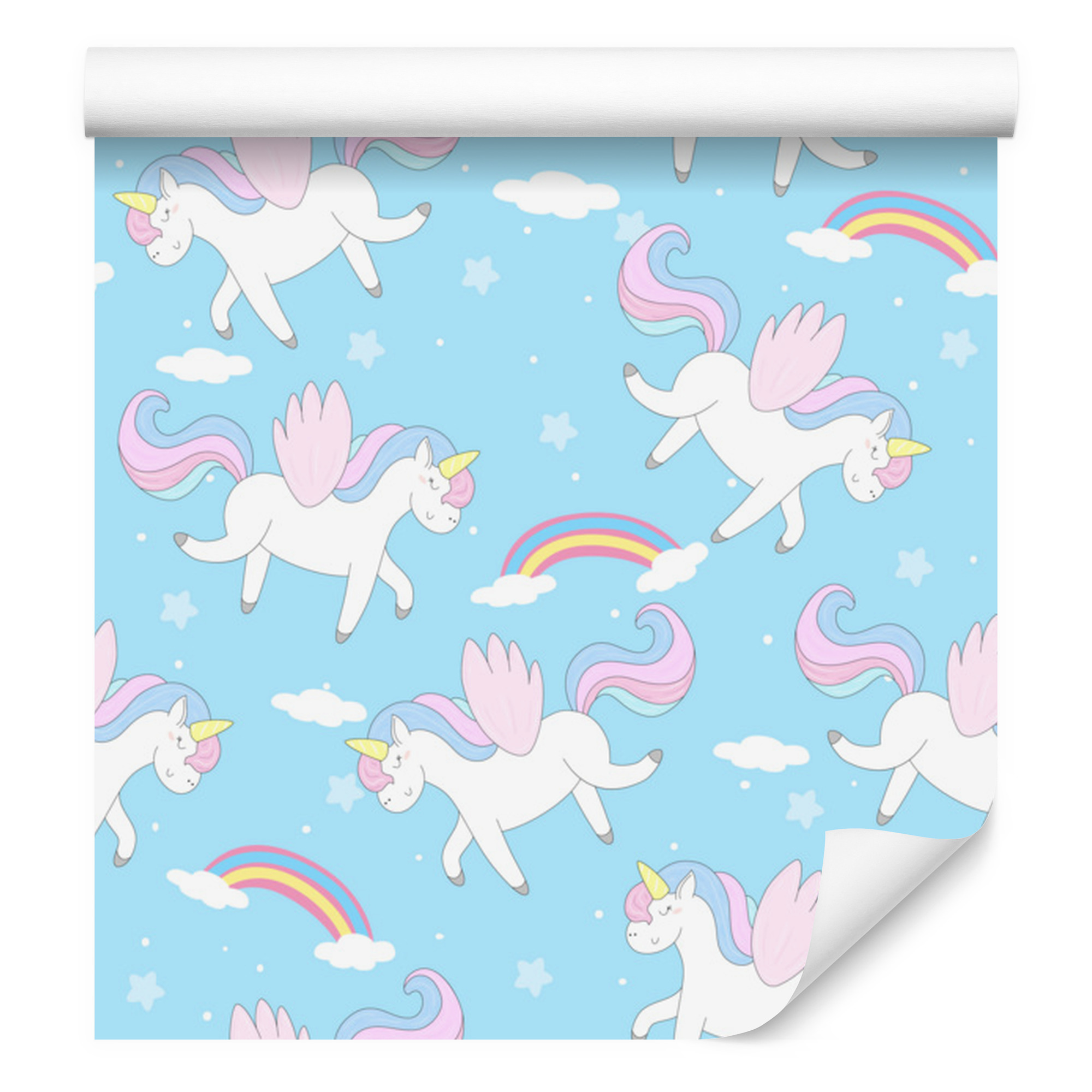 Niedliche Einhorn- Und Pegasus-tapete Für Wohn- Und Schlafzimmer, 50 X 1000 Cm