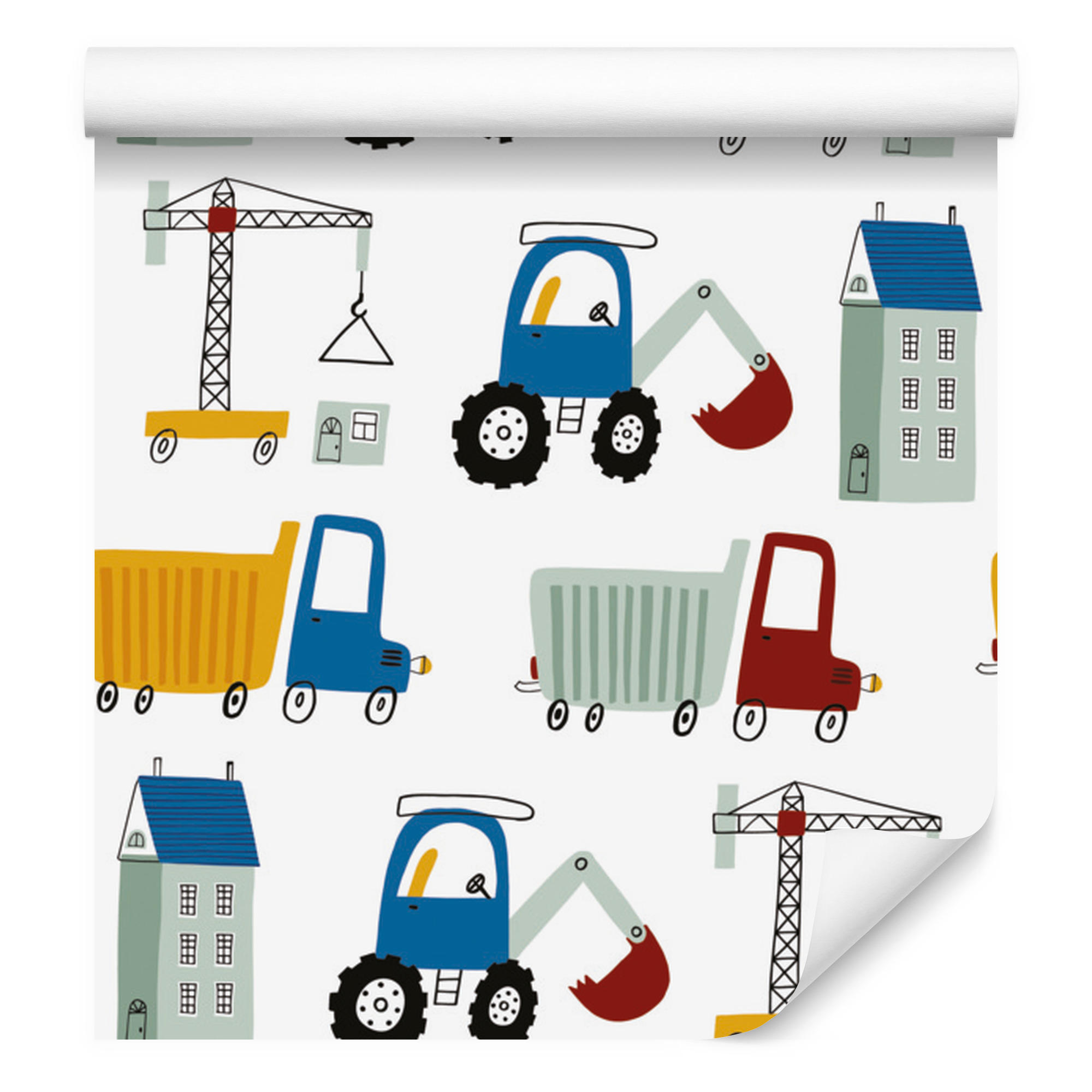 Bagger-tapete Für Wohn- Und Schlafzimmer, 50 X 1000 Cm