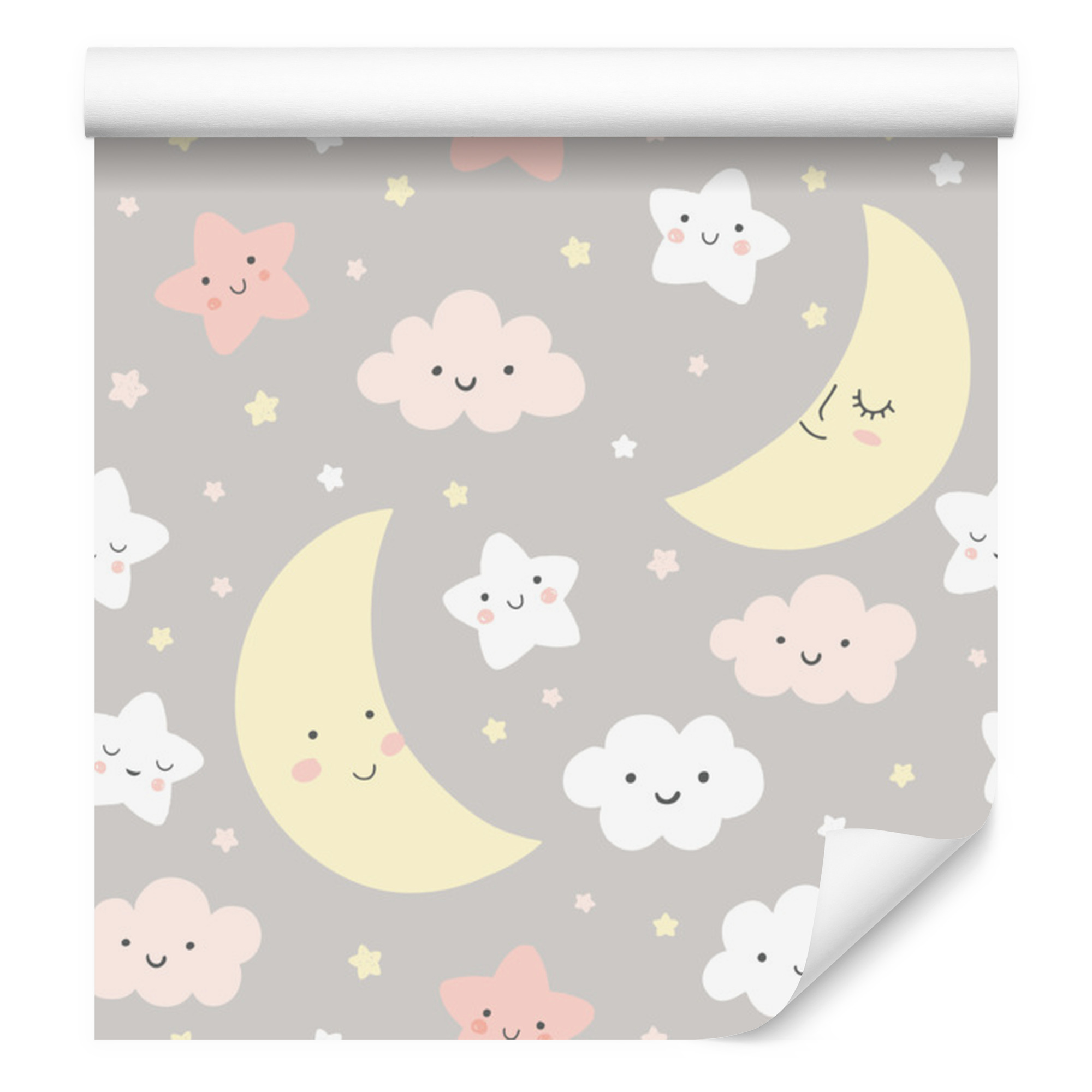 Tapete Mit Sternen-, Mond- Und Wolkenmotiv Für Wohn- Und Schlafzimmer, 50 X 1000 Cm
