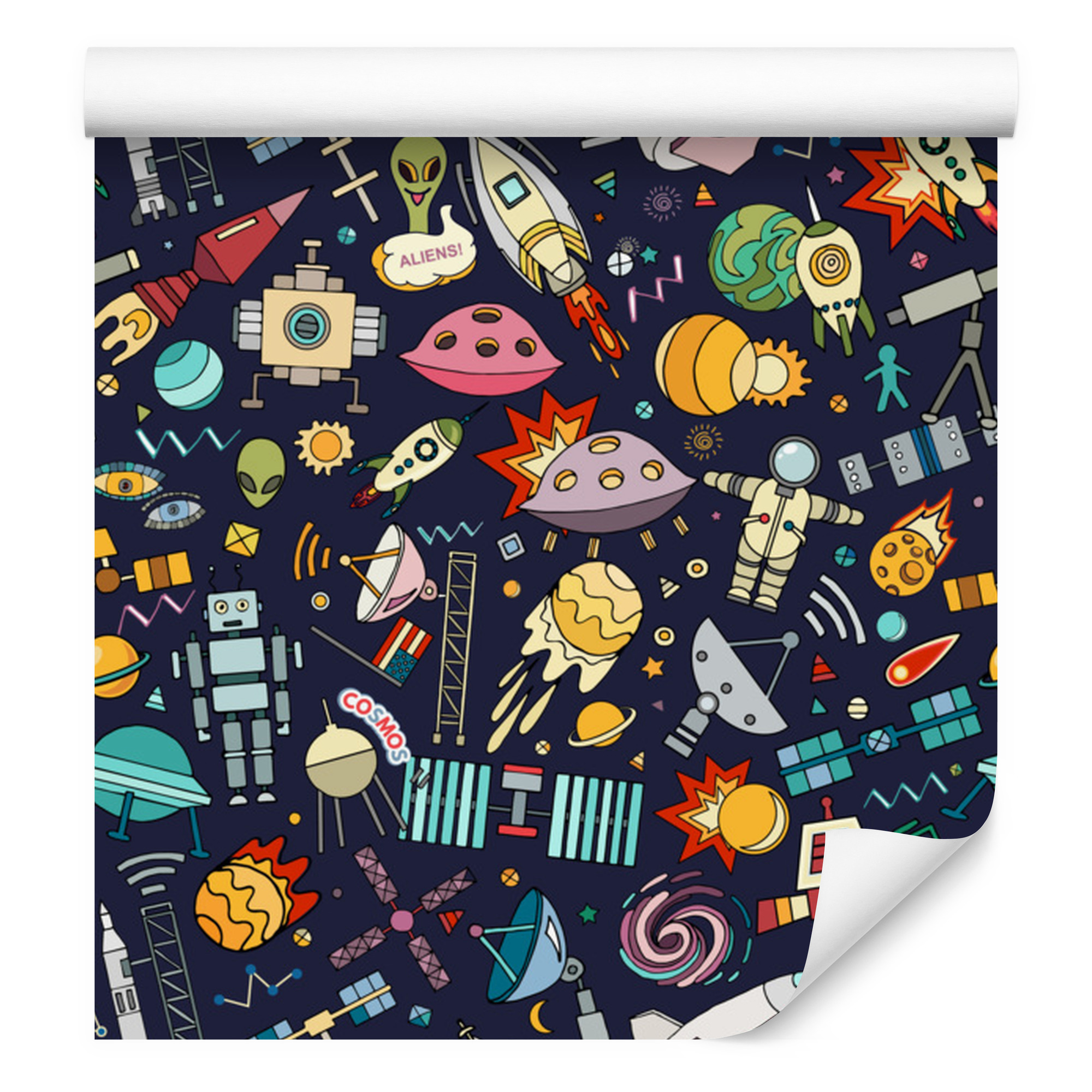 Planeten-, Sternen-, Raketen- Und Kosmonauten-tapete Für Wohn- Und Schlafzimmer 50x1000