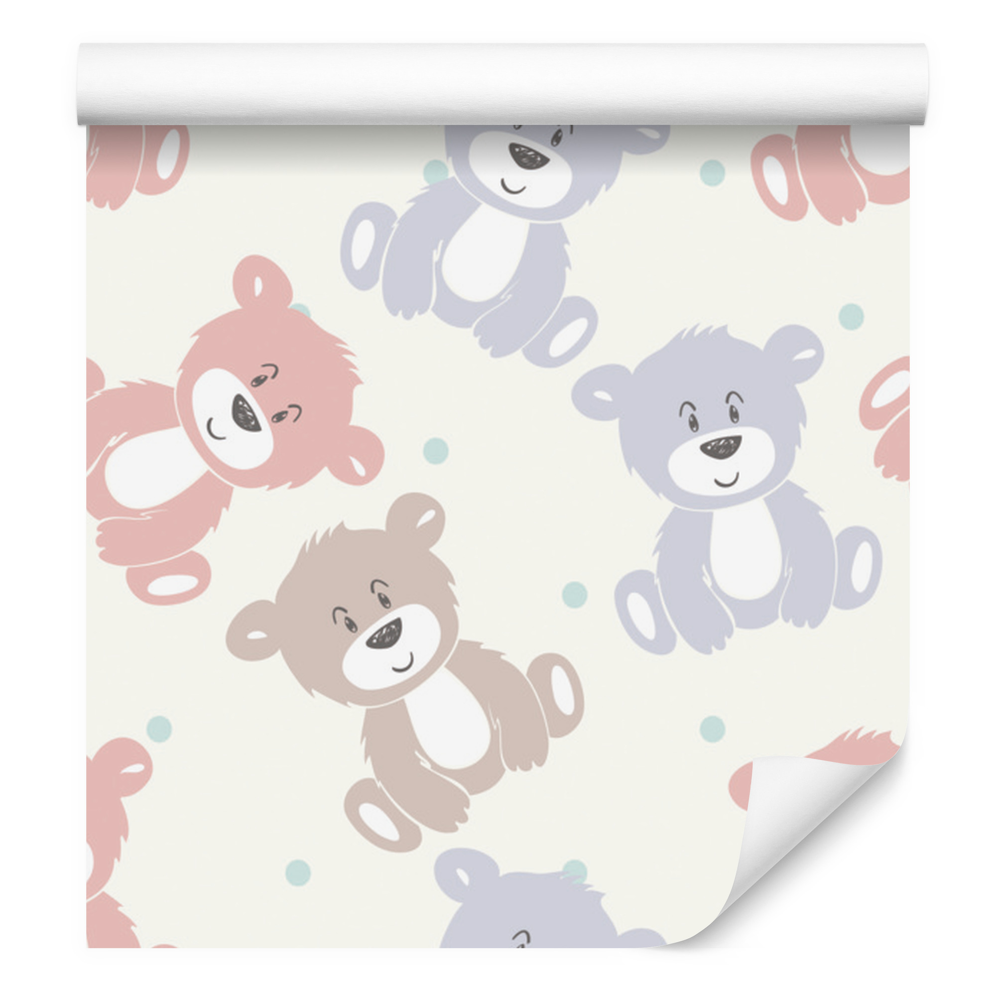 Fröhliche Teddybären-tapete In Pastellfarben Für Wohn- Und Schlafzimmer, 50 X 1000 Cm