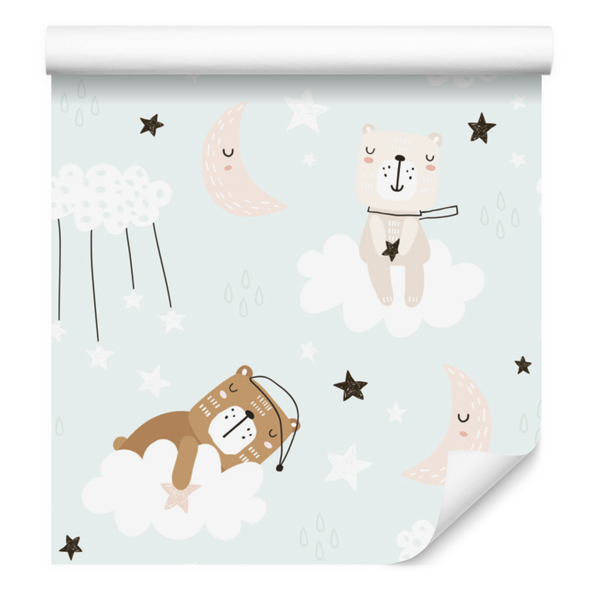 Tapete Mit Schlafenden Teddybären Für Wohn- Und Schlafzimmer, 50 X 1000 Cm