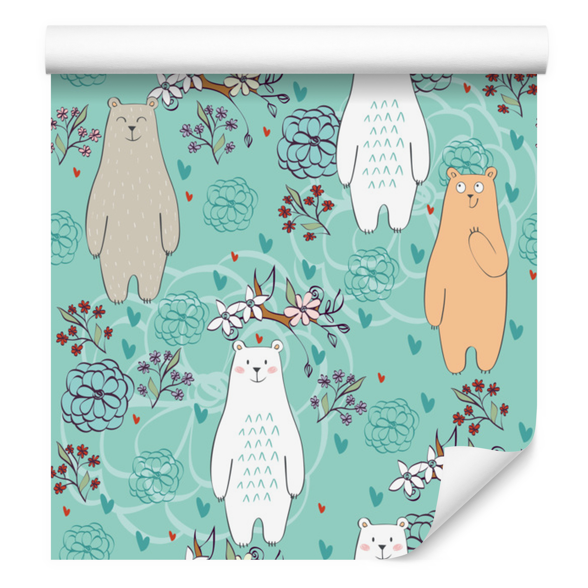 Bunte, Fröhliche Teddybären-tapete Für Wohn- Und Schlafzimmer, 50 X 1000 Cm