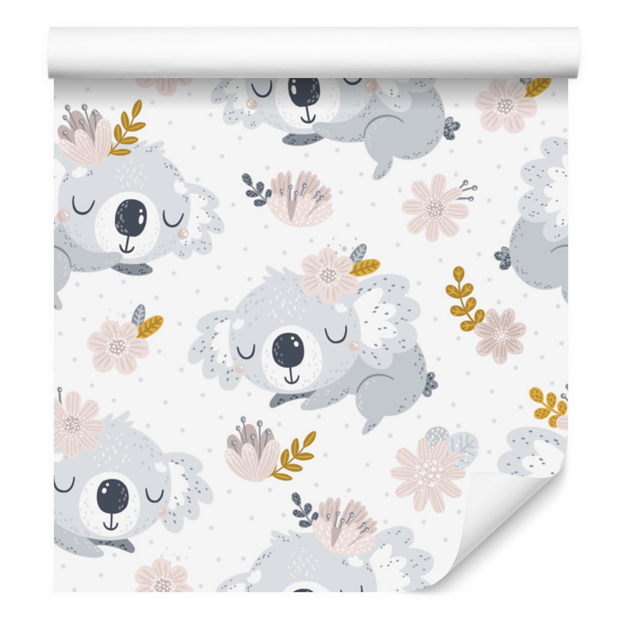 Koala-bären-blumen-tapete Für Wohn- Und Schlafzimmer, 50 X 1000 Cm