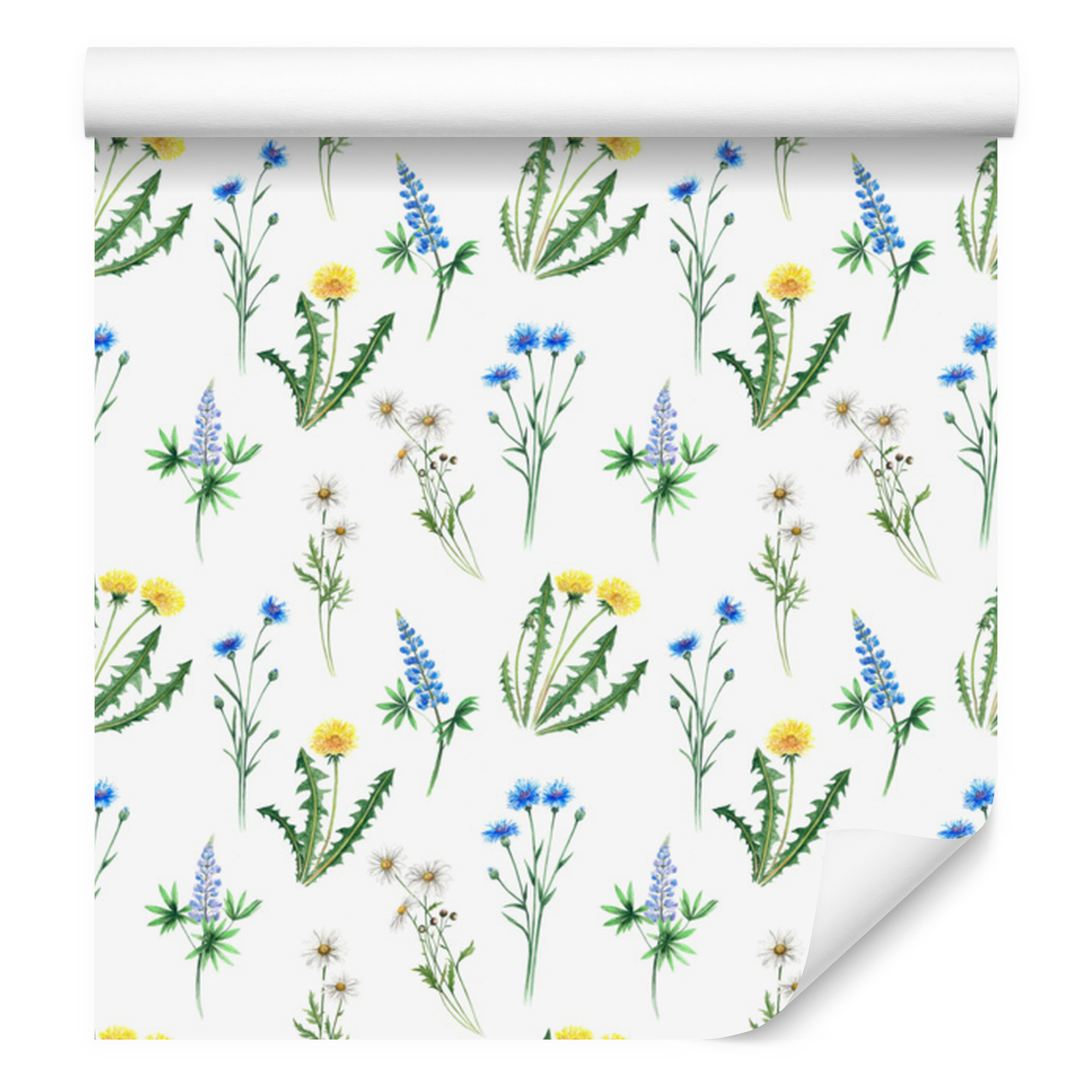 Tapete Mit Gänseblümchen- Und Wiesenblumen Für Wohn- Und Schlafzimmer, 50 X 1000 Cm