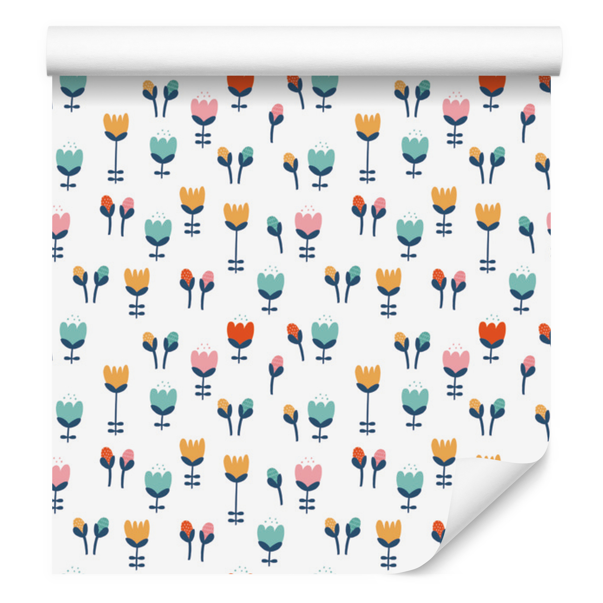 Tulpen-tapete Im Skandinavischen Stil Für Wohn- Und Schlafzimmer, 50 X 1000 Cm
