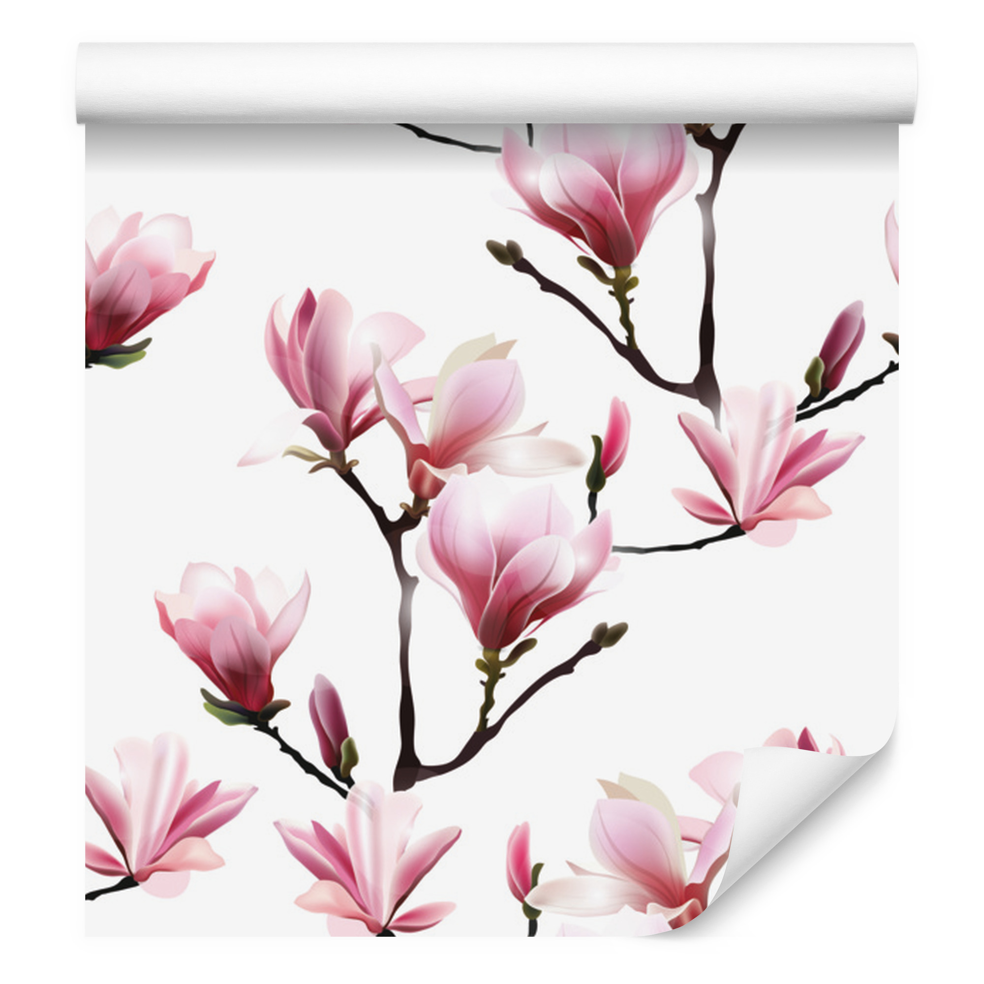 Tapete Mit Rosa Magnolienblüten Für Wohn- Und Schlafzimmer, 50 X 1000 Cm