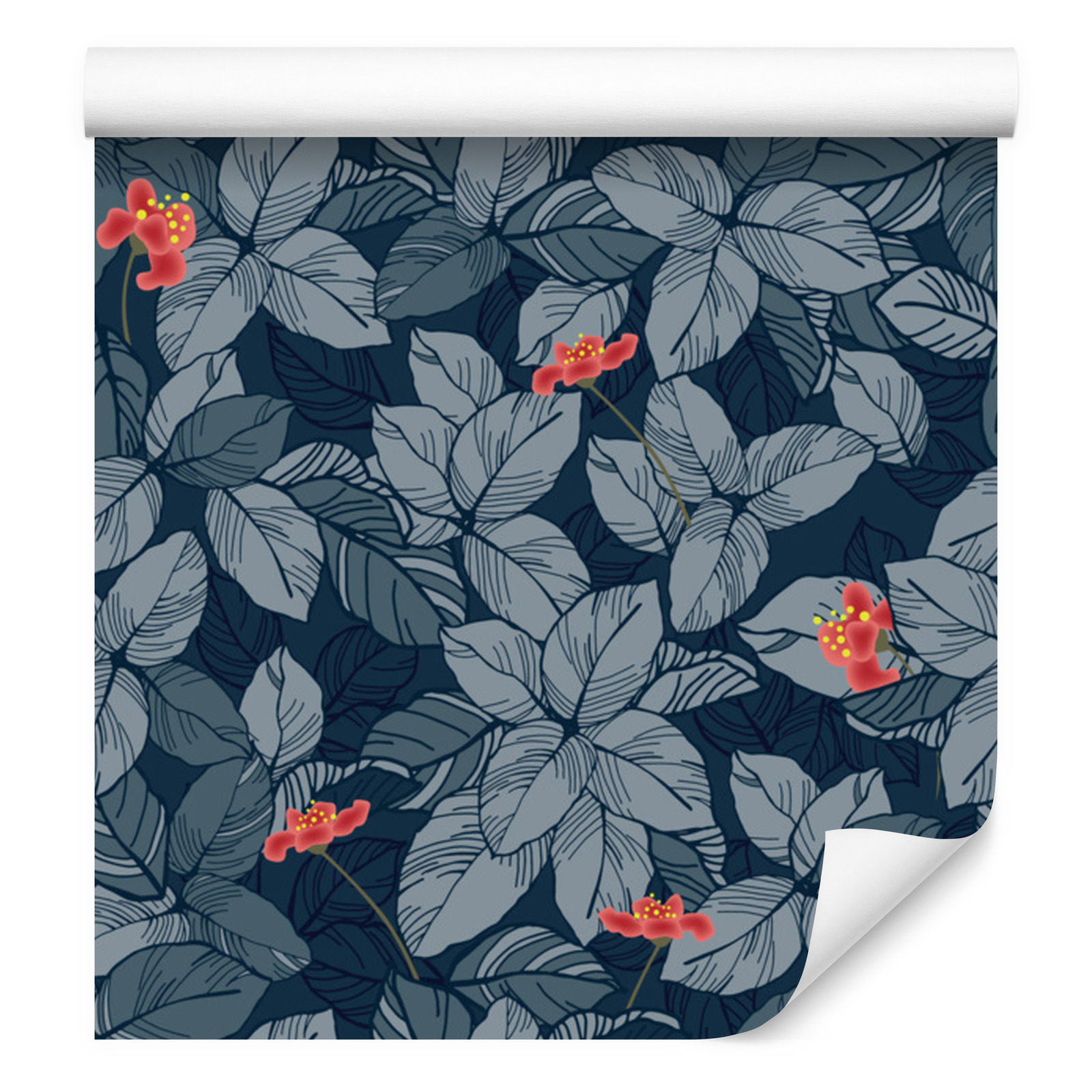 Tapete Mit Blumen- Und Blättermuster Für Wohn- Und Schlafzimmer, 50 X 1000 Cm