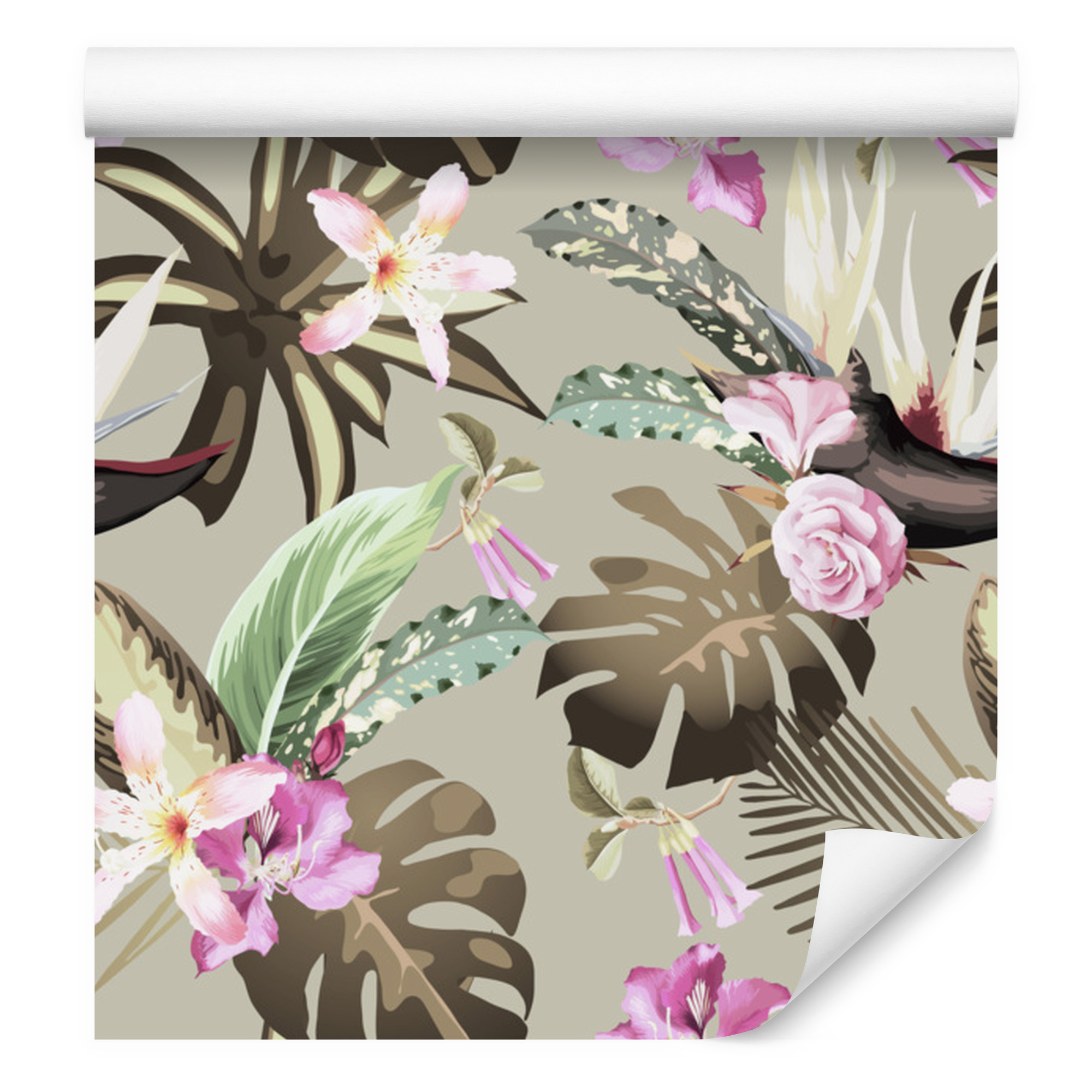 Monstera-blüten- Und Blättertapete Für Wohn- Und Schlafzimmer, 50 X 1000 Cm