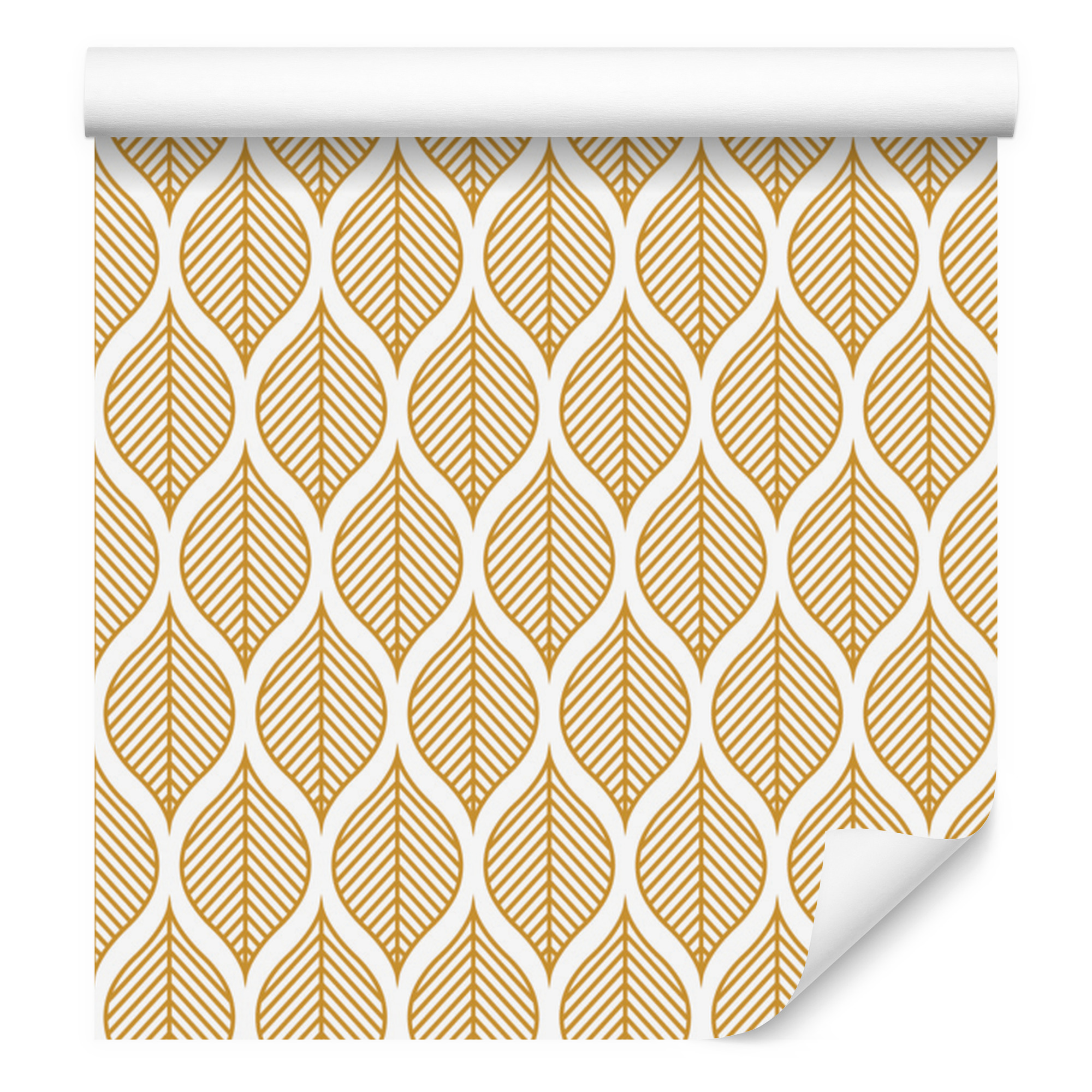 Retro-tapete Mit Schönen Geometrischen Blättern Für Wohn- Und Schlafzimmer, 50 X 1000 Cm