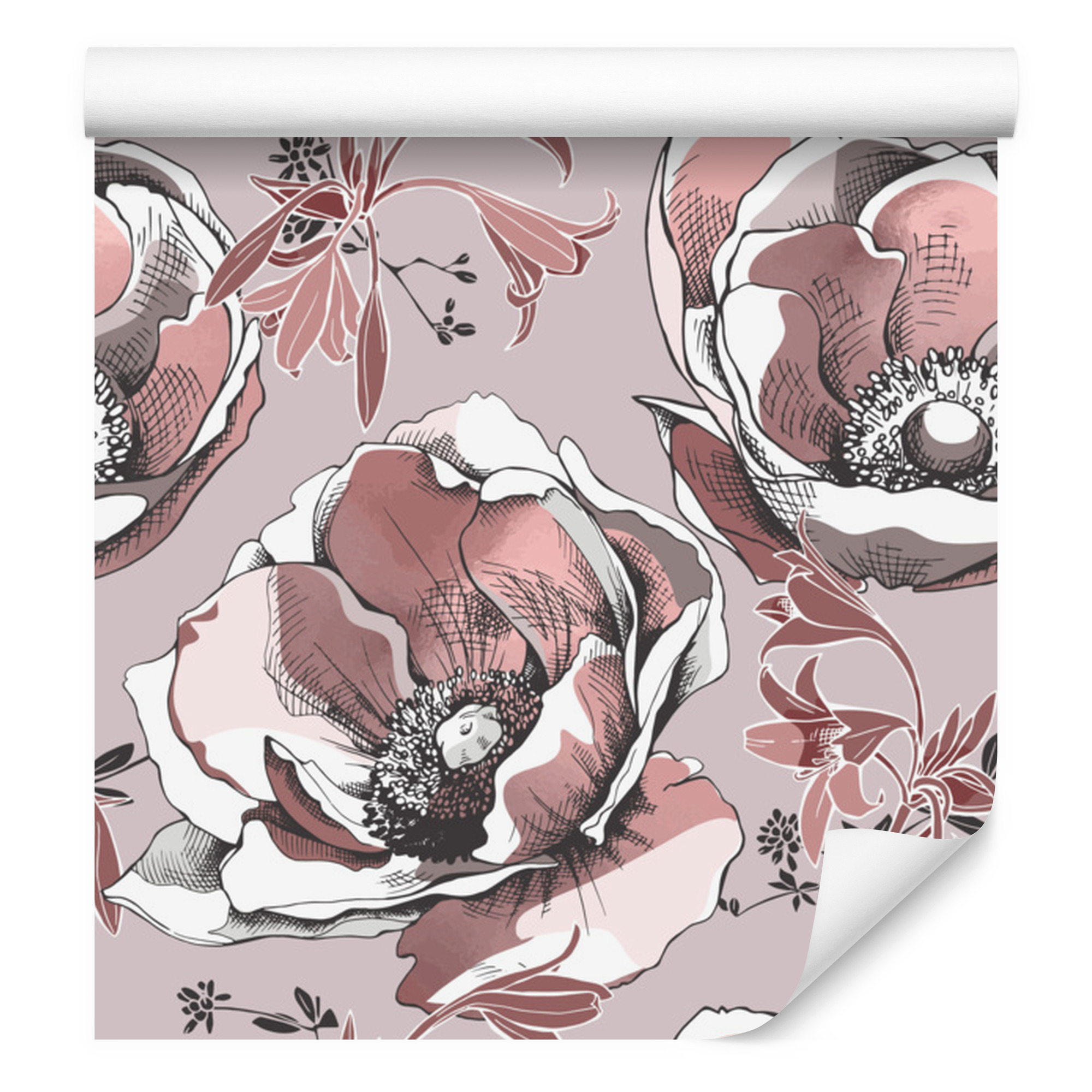 Wunderschöne Anemonen-tapete Für Wohn- Und Schlafzimmer, 50 X 1000 Cm