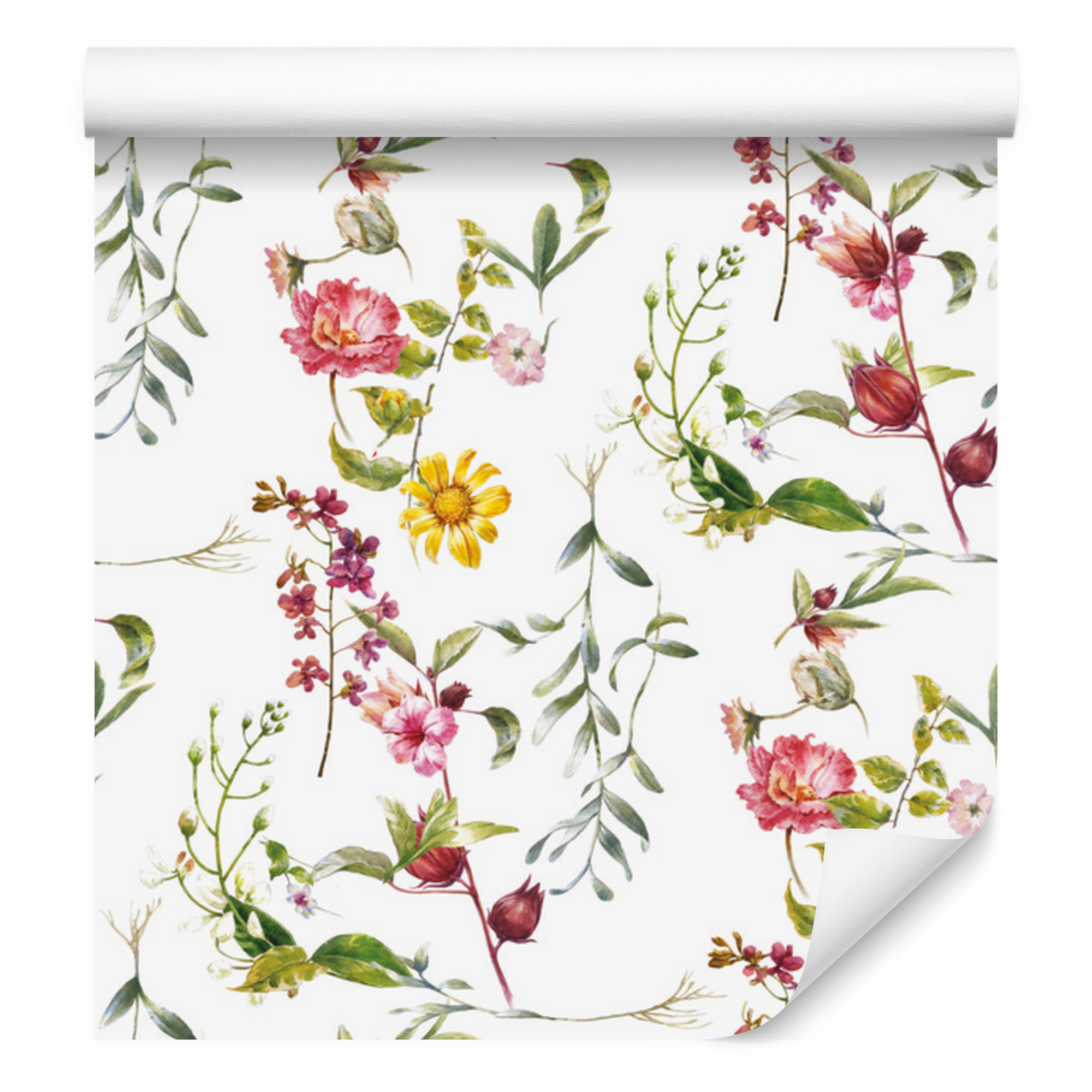 Tapete Mit Blumen- Und Wiesenmotiv Für Wohn- Und Schlafzimmer, 50 X 1000 Cm
