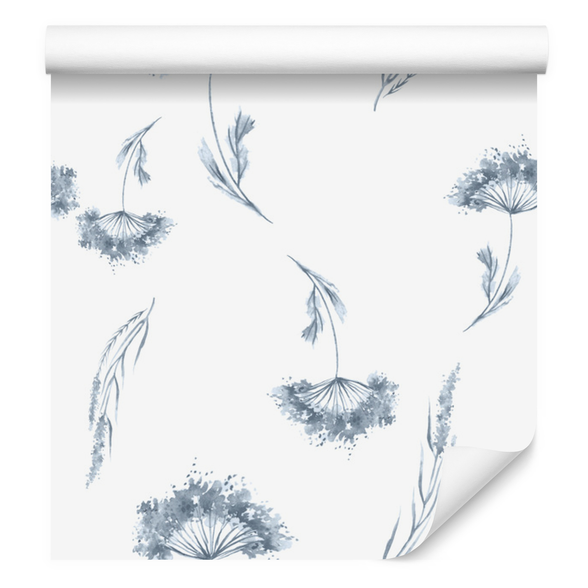 Tapete „wiesenblumen“ Im Aquarellstil Für Wohn- Und Schlafzimmer, 50 X 1000 Cm