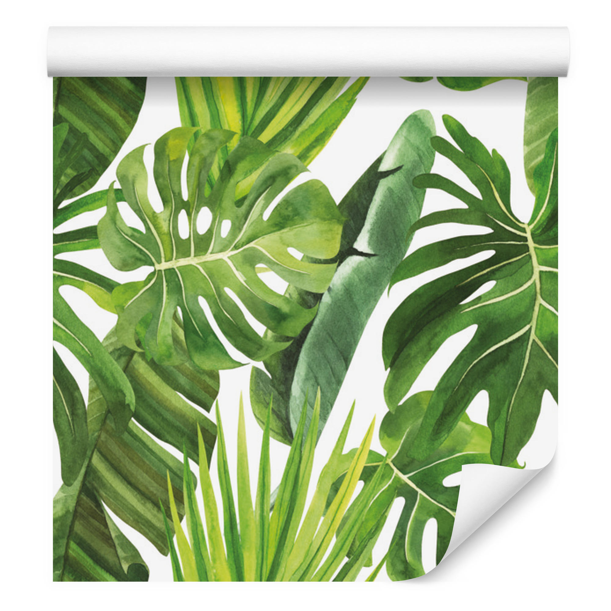 Grüne Monstera-blätter-tapete Für Wohn- Und Schlafzimmer, 50 X 1000 Cm
