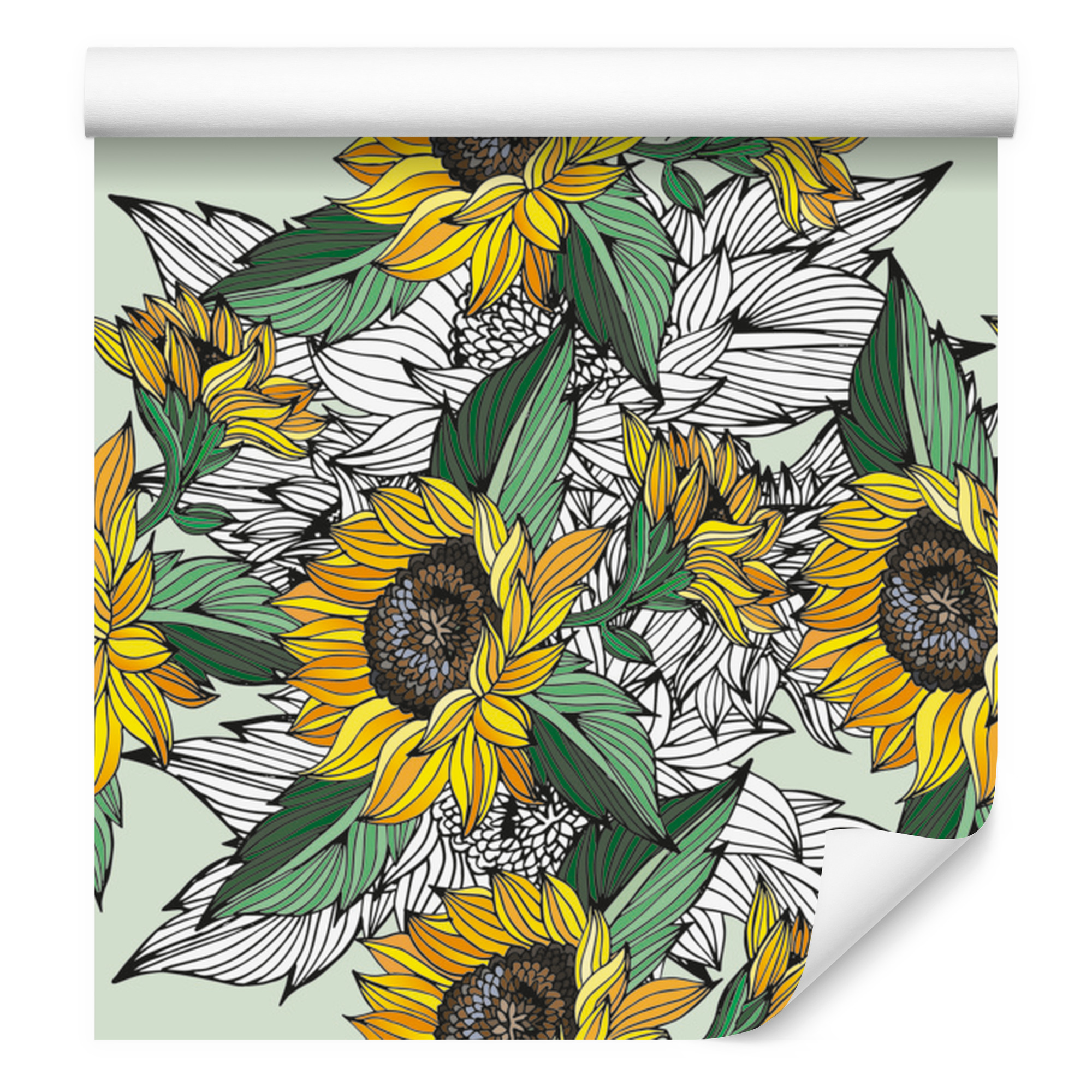 Sonnenblumen-tapete Mit Pflanzenmotiv Für Wohn- Und Schlafzimmer, 50 X 1000 Cm