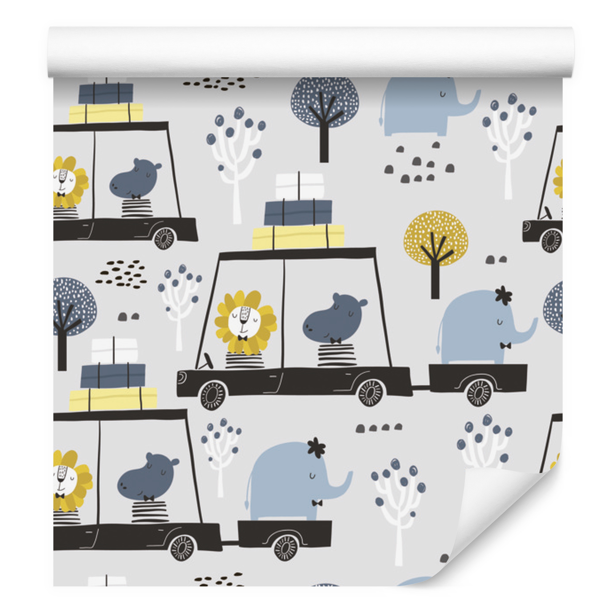 Tapete „tiere In Autos“ Für Wohn- Und Schlafzimmer, 50 X 1000 Cm