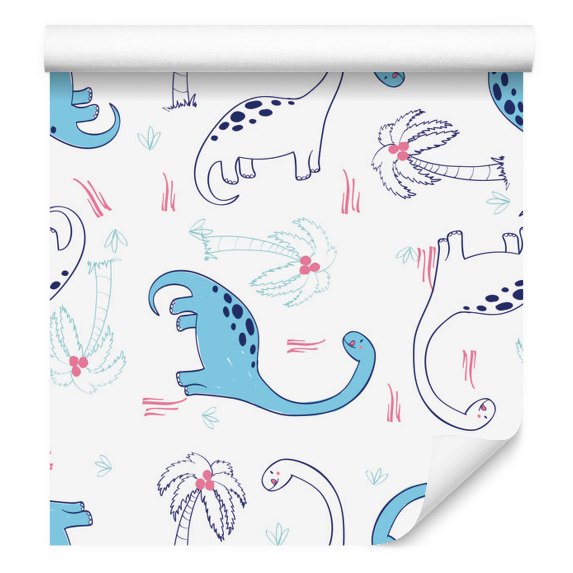 Tapete Mit Dinosauriern Und Palmen Für Wohn- Und Schlafzimmer, 50 X 1000 Cm