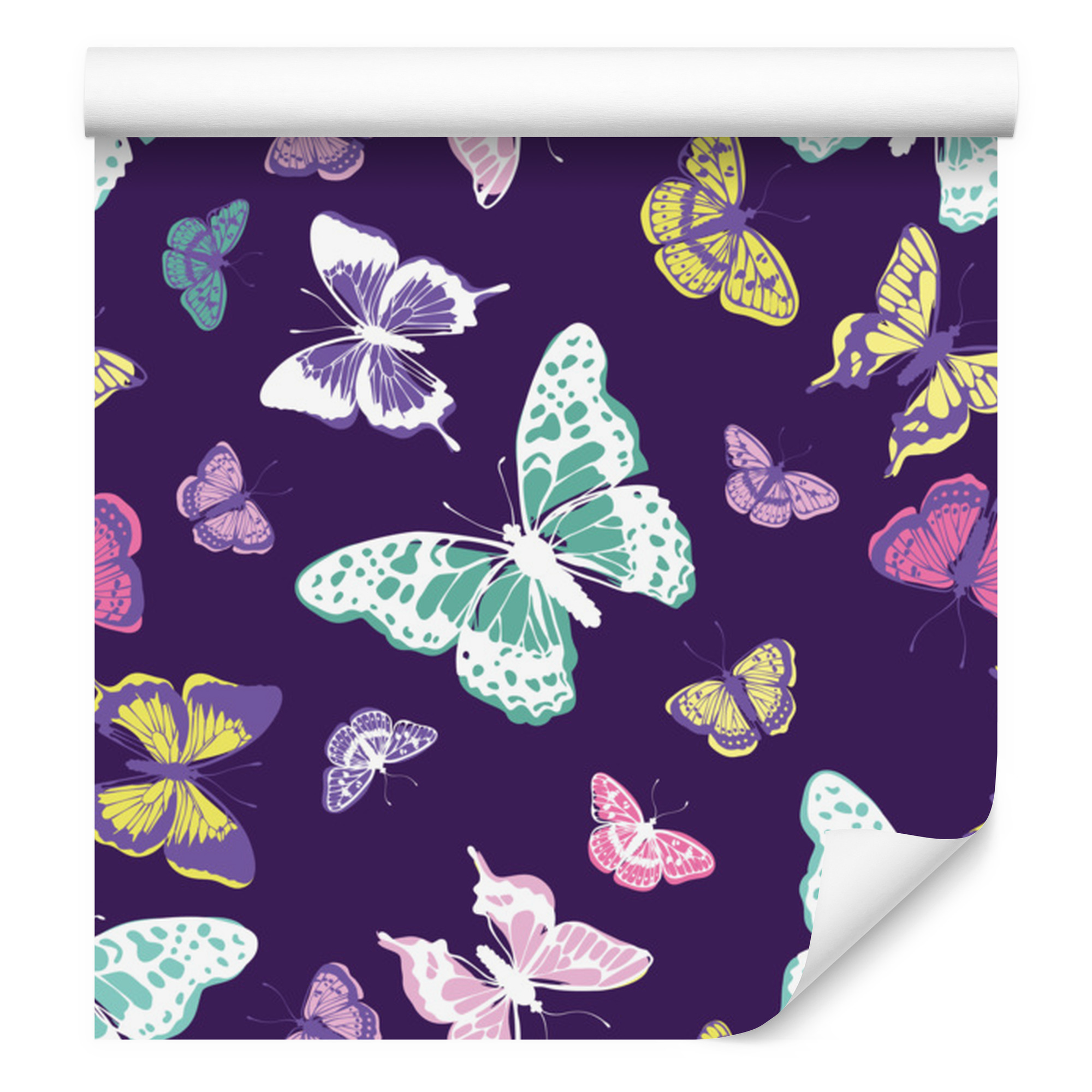 Bunte Schmetterlings- Und Naturtapete Für Wohn- Und Schlafzimmer, 50 X 1000 Cm