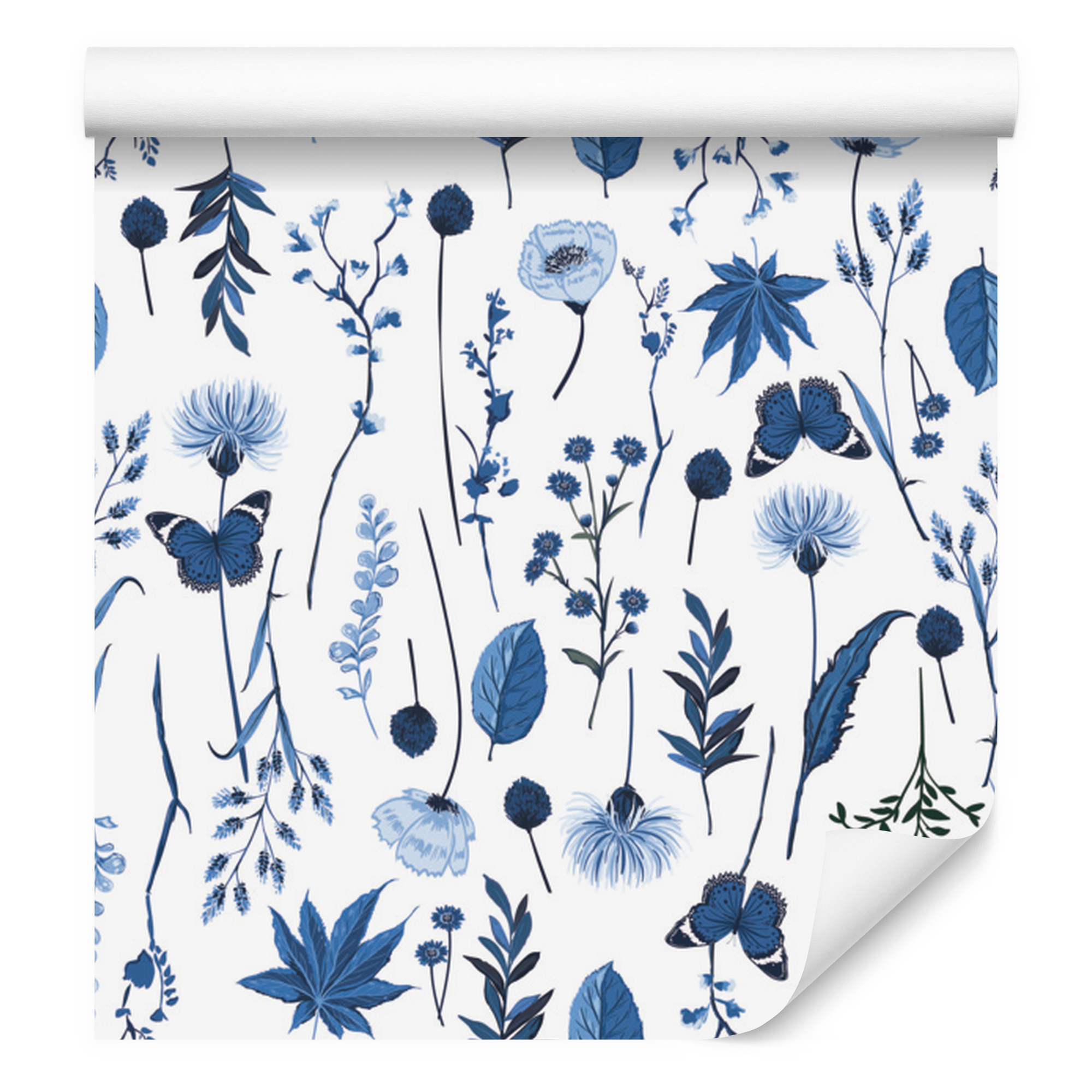 Tapete Mit Wiesenblumen Und Schmetterlingen Für Wohn- Und Schlafzimmer, 50 X 1000 Cm