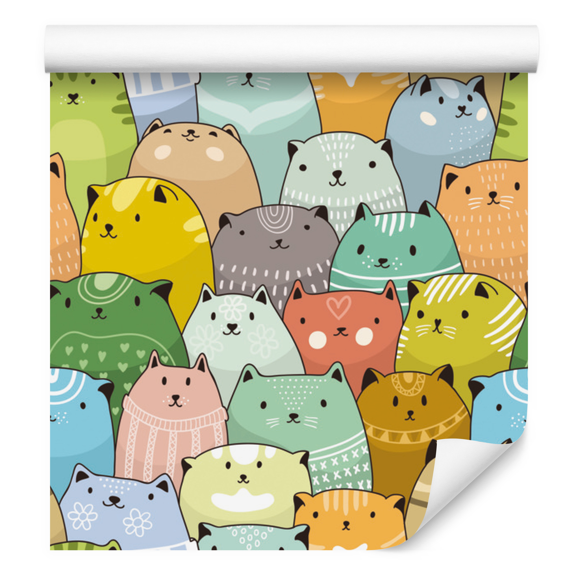 Bunte Kätzchentapete Für Wohn- Und Schlafzimmer, 50 X 1000 Cm