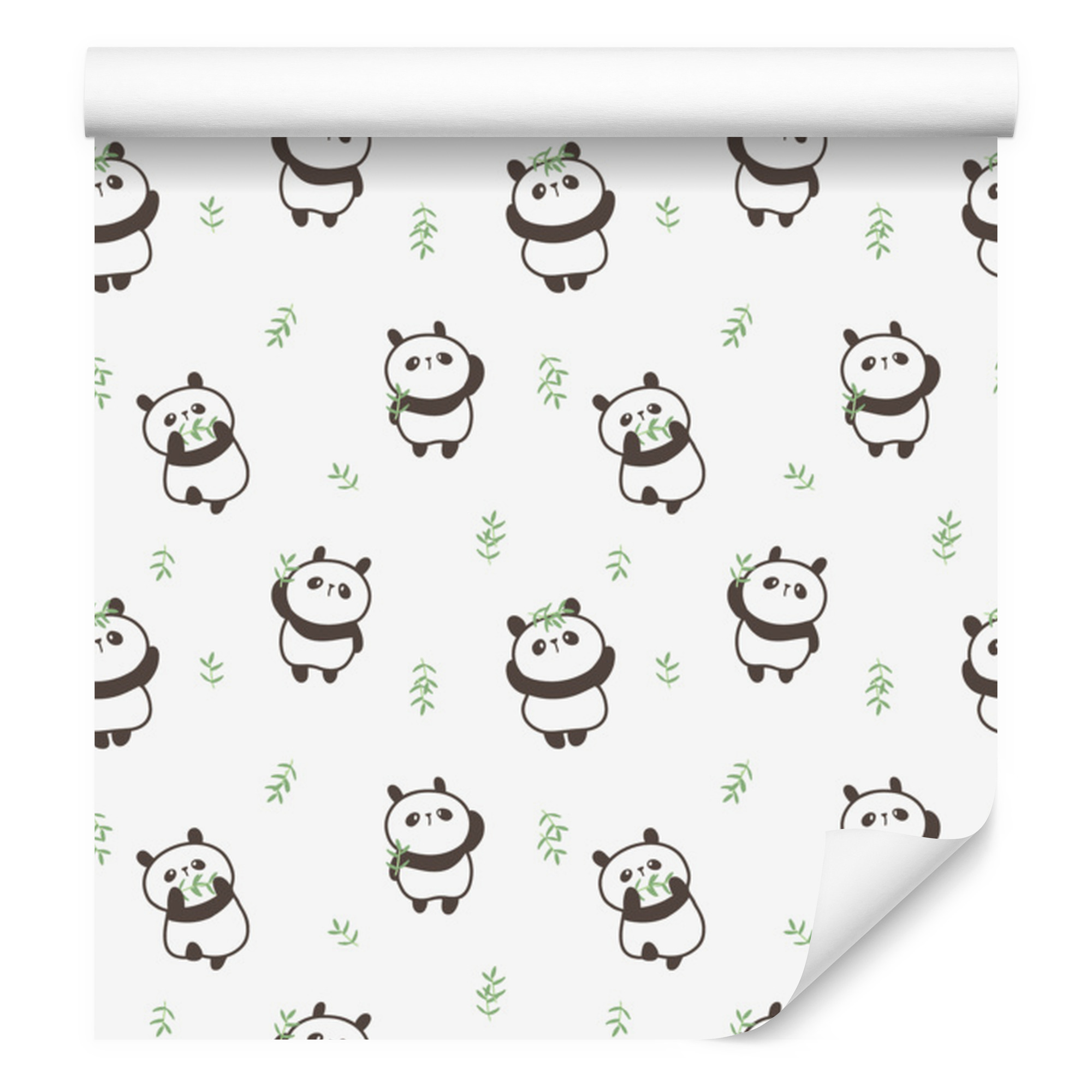 Panda-tapete Mit Blätterhintergrund Für Wohn- Und Schlafzimmer, 50 X 1000 Cm