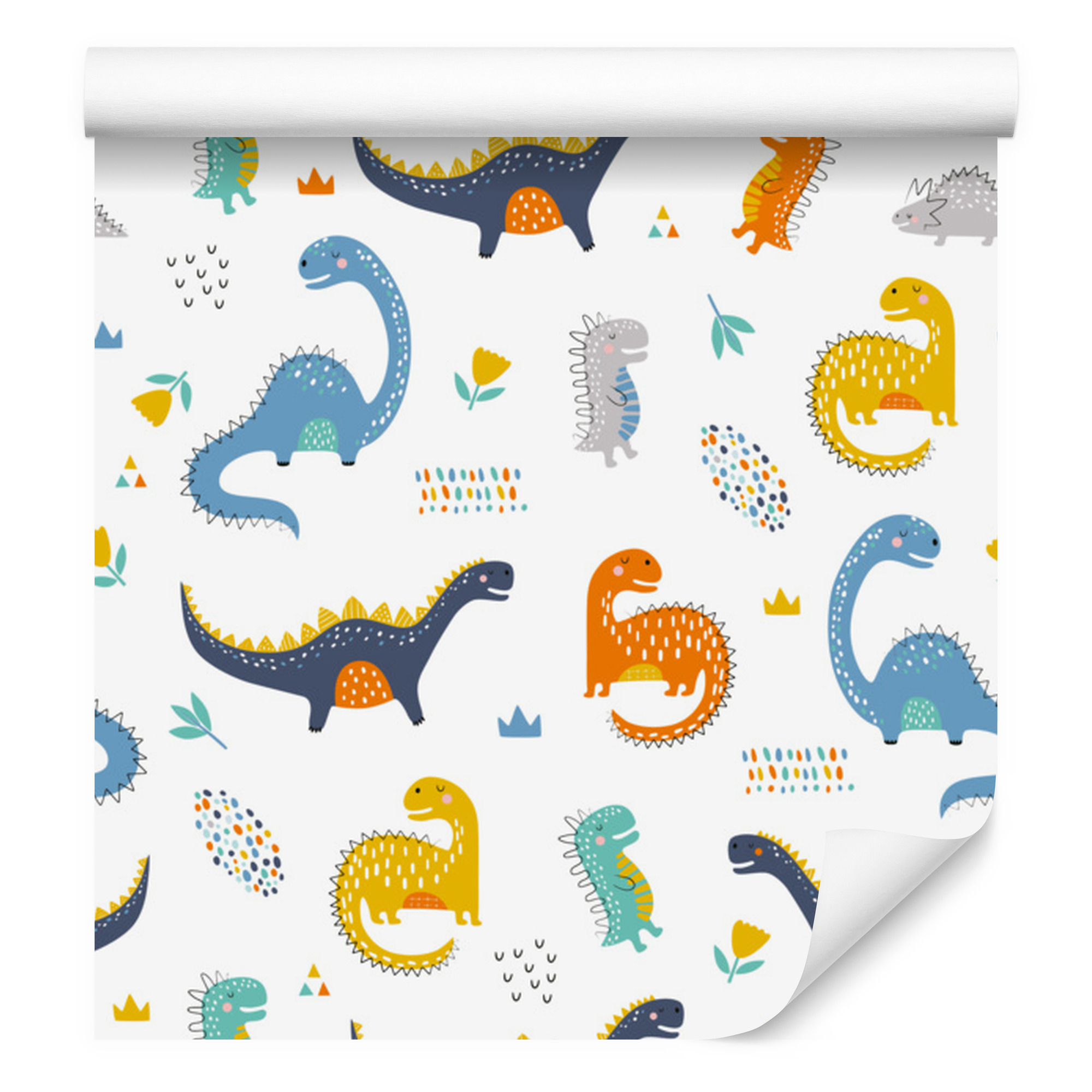 Dinosaurier-blumen-tapete Für Wohn- Und Schlafzimmer, 50 X 1000 Cm