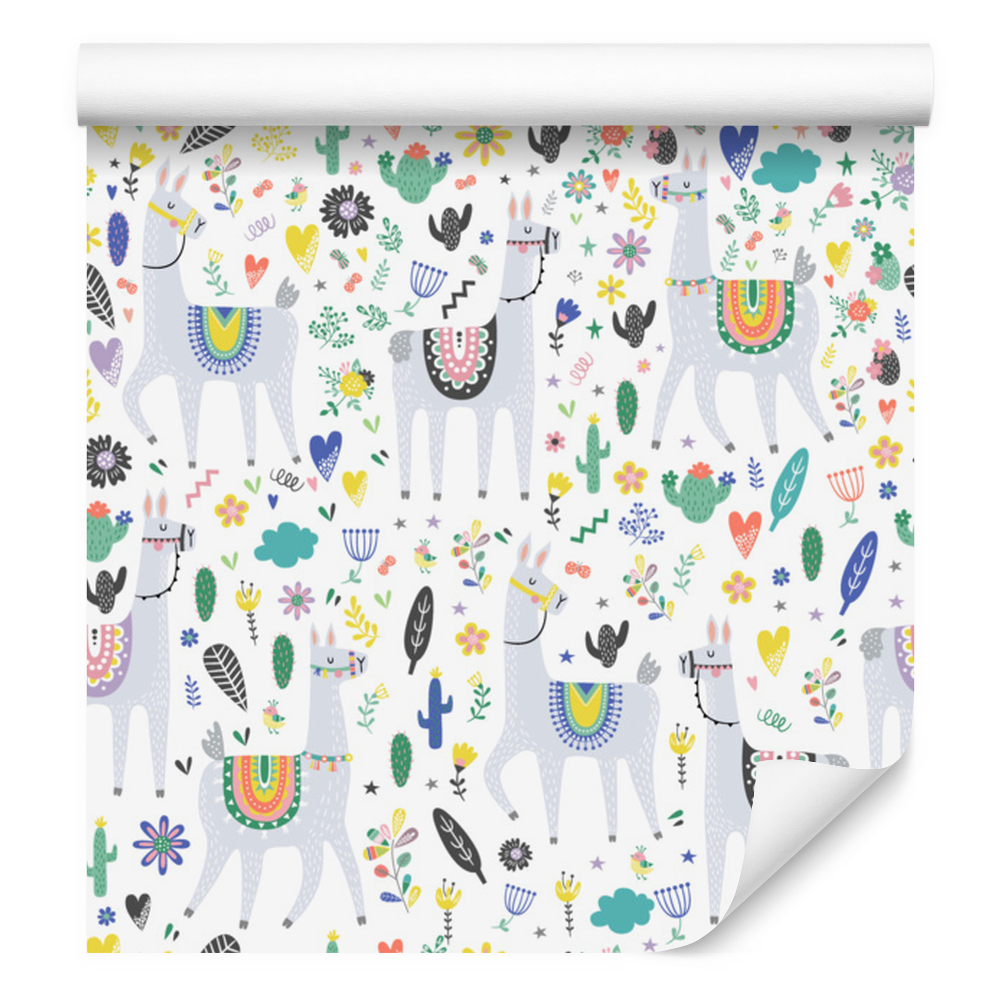 Tapete Mit Lama- Und Blumenmotiven Für Wohn- Und Schlafzimmer, 50 X 1000 Cm